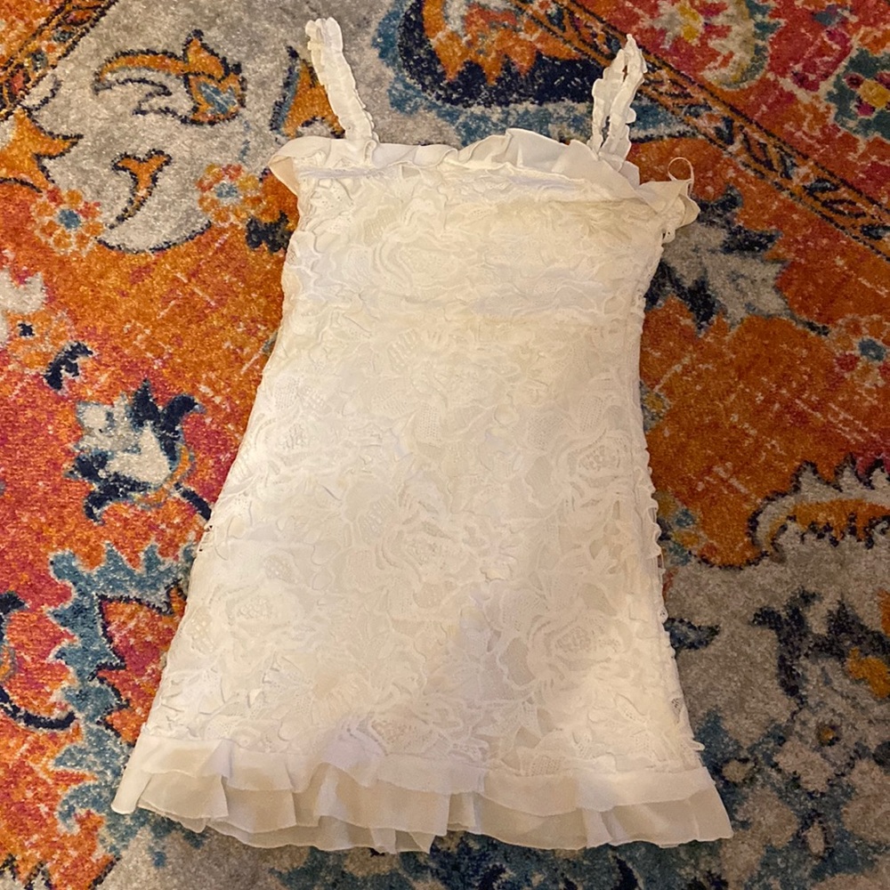 White lace a-line lulus dress